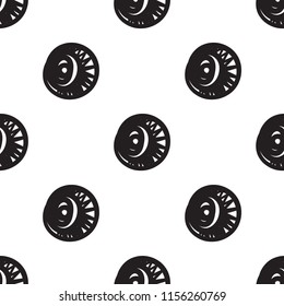 Abstract hand-drawn objects,shapes. Vector seamless pattern
