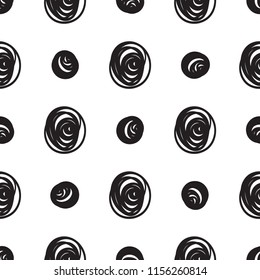 Abstract hand-drawn objects,shapes. Vector seamless pattern
