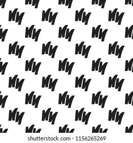 Abstract hand-drawn objects,shapes. Vector seamless pattern