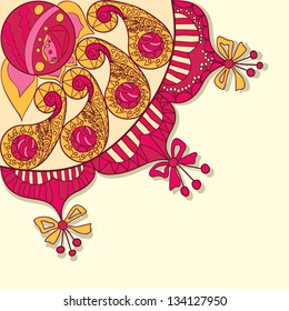 Abstract Hand-Drawn Paisley Pattern
