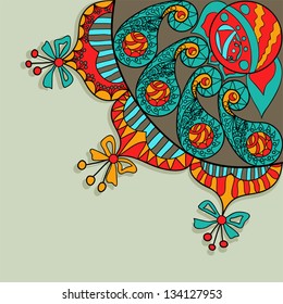 Abstract Hand-Drawn Paisley Pattern