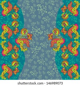 Abstract Hand-Drawn Paisley Pattern