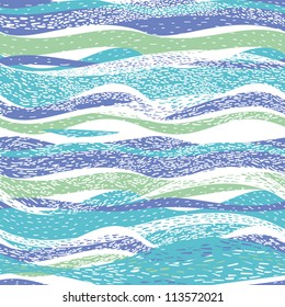 Abstract hand-drawn pattern, background with waves