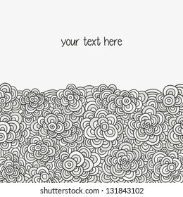 Abstract hand-drawn pattern with curly structure. Waves background. Vector illustration