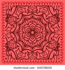 Abstract hand-drawn pattern. Decorative stylized floral background. Use this pattern in the design of shawl, pillow, cushion. Vector