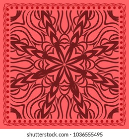 Abstract hand-drawn pattern. Decorative stylized floral background. Use this pattern in the design of shawl, pillow, cushion. Vector