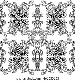 Abstract hand-drawn pattern with doodles on white background. Vector illustration