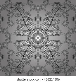 Abstract hand-drawn pattern with gray doodles. Vector illustration