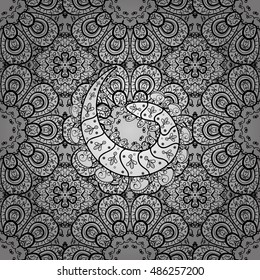 Abstract hand-drawn pattern with gray doodles. Vector illustration