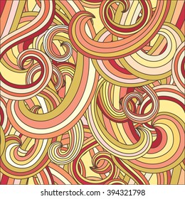 Abstract hand-drawn pattern, looks like hair or waves. Seamless pattern . Endless stylish texture. Ripple background
