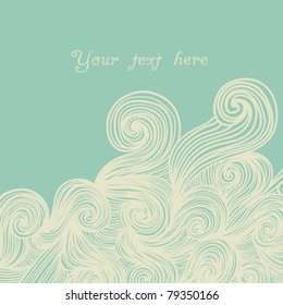 abstract hand-drawn pattern, looks like hair or waves with place for your text