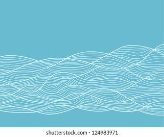 abstract hand-drawn pattern, waves background