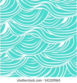  abstract hand-drawn pattern, waves background. Seamless pattern can be used for wallpaper, pattern fills, web page background,surface textures. Gorgeous seamless floral background