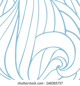 Abstract hand-drawn pattern, waves background. Vector illustration. Cartoon background with waves. Vector illustration.Can be used to wallpaper, decorative paper, cards, web design, etc.