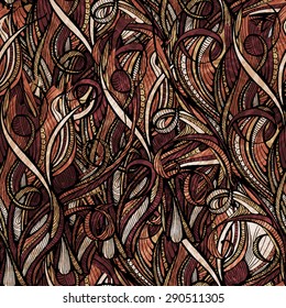 Abstract hand-drawn pattern, waves background. Seamless pattern can be used for wallpaper, pattern fills, web page background, surface textures.