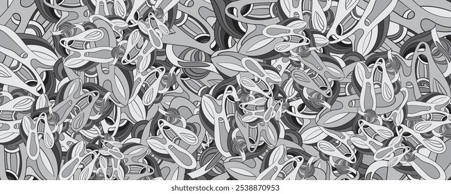 abstract hand-drawn pattern  waves and curls. vector background.
