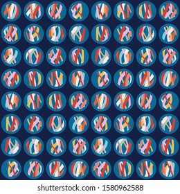 Abstract hand-drawn repeating shapes. Vector seamless pattern design for textile, wallpaper, wrapping paper, prints, fabric, web background or other accent etc.
