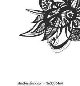 abstract hand-drawn retro waves monochrome pattern, wavy background.vector illustration