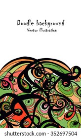 abstract hand-drawn retro waves pattern, wavy background. Vector illustration