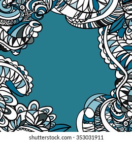 abstract hand-drawn retro waves pattern, wavy background.vector illustration