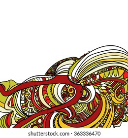 abstract hand-drawn retro waves pattern, wavy background.vector illustration