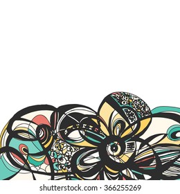 abstract hand-drawn retro waves pattern, wavy background.vector illustration