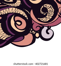 abstract hand-drawn retro waves pattern, wavy background.vector illustration