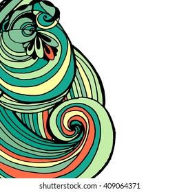 abstract hand-drawn retro waves pattern, wavy background.vector illustration