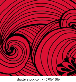 abstract hand-drawn retro waves pattern, wavy background.vector illustration