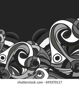 abstract hand-drawn retro waves pattern, wavy background.vector illustration