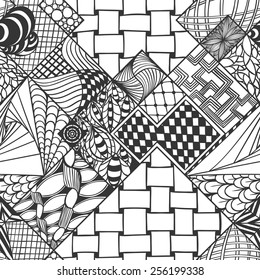 abstract hand-drawn seamless pattern can be used for wallpaper, website background, textile printing
