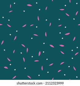 Abstract hand-drawn seamless pattern with a pop of pink