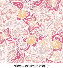 abstract hand-drawn seamless pattern, vector illustration