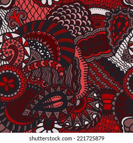 abstract hand-drawn seamless pattern, vector illustration