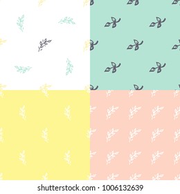 Abstract handdrawn seamless patterns set. Simple texture for backround, fabric or other types of design.