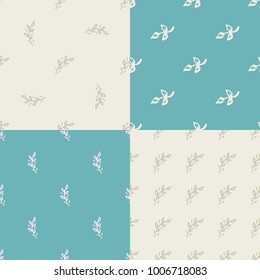 Abstract handdrawn seamless patterns set. Simple texture for backround, fabric or other types of design