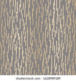 Abstract Hand-Drawn Stripes Grain Texture Vector Seamless Pattern. Organic Gold Foil Geometric Lines and Marks. Textile Weave Whimsical Bright Geo Texture. Perfect for fashion and home decor