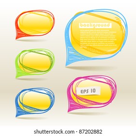 Abstract hand-drawn talking bubbles set? Ready for a text