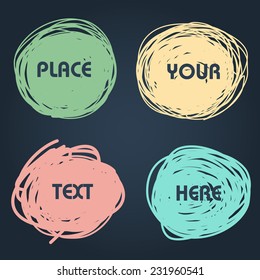 Abstract hand-drawn talking bubbles set