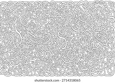 Plano de fundo abstrato de rabiscar de linha entrelaçada desenhado à mão