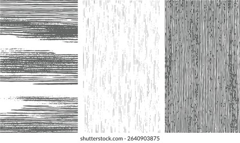 Abstract hand-drawn textures collection in gray and white various brush stroke patterns for design and background graphic elements
