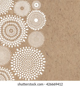 Abstract hand-drawn vector background with space for text on kraft paper. Can be invitation, greeting card or design element.