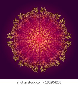 Abstract hand-drawn vector mandala, element for design