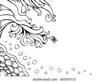 Abstract hand-drawn wave patterns. Image of fantasy