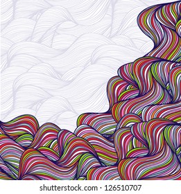 Abstract hand-drawn waves background.