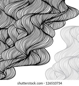 Abstract hand-drawn waves background.