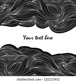 Abstract hand-drawn waves lines background