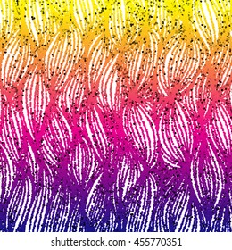 Abstract hand-drawn waves pattern, wavy background halftone. Vector