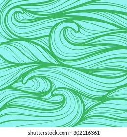 Abstract hand-drawn waves texture, wavy background