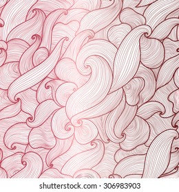 Abstract hand-drawn waves texture, wavy background. Vector illustration